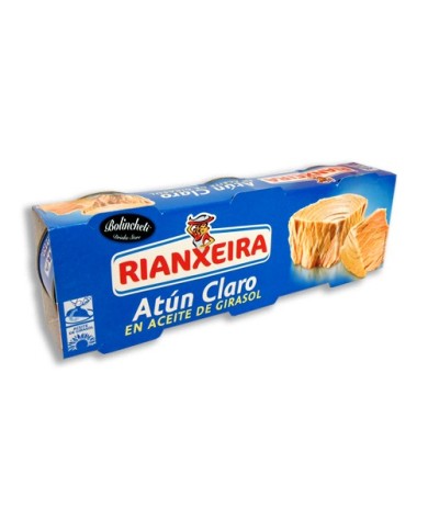 Rianxeira Atún claro en aceite de girasol pack-3
