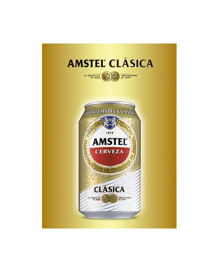 Cerveza Amstel Clásica lata 330 cl.