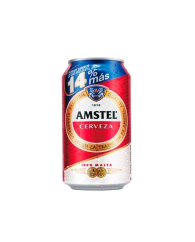 Cerveza Amstel 100 % malta lata 330 ml.