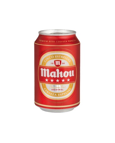 Cerveza Mahou 5 estrellas lata 330 cl.