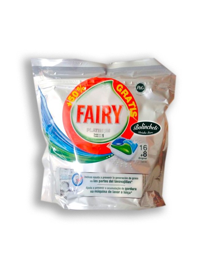 Fairy Platinum cápsulas para lavavajillas 16+8 gratis