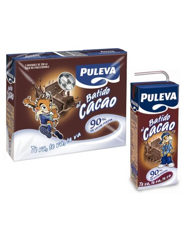 Puleva Batido de Cacao Brik 200 ml (Pack 3x200ml)