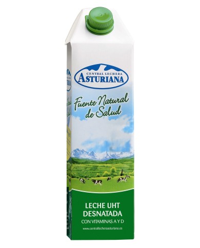 Asturiana Leche Desnatada Brik 1 L.