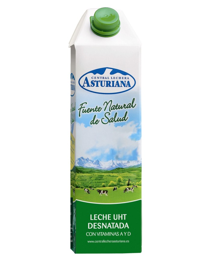 Asturiana Leche Desnatada Brik 1 L.