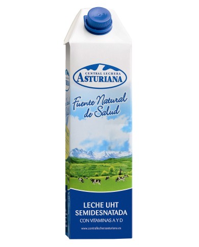 Asturiana Leche Semidesnatada Brik 1 L.
