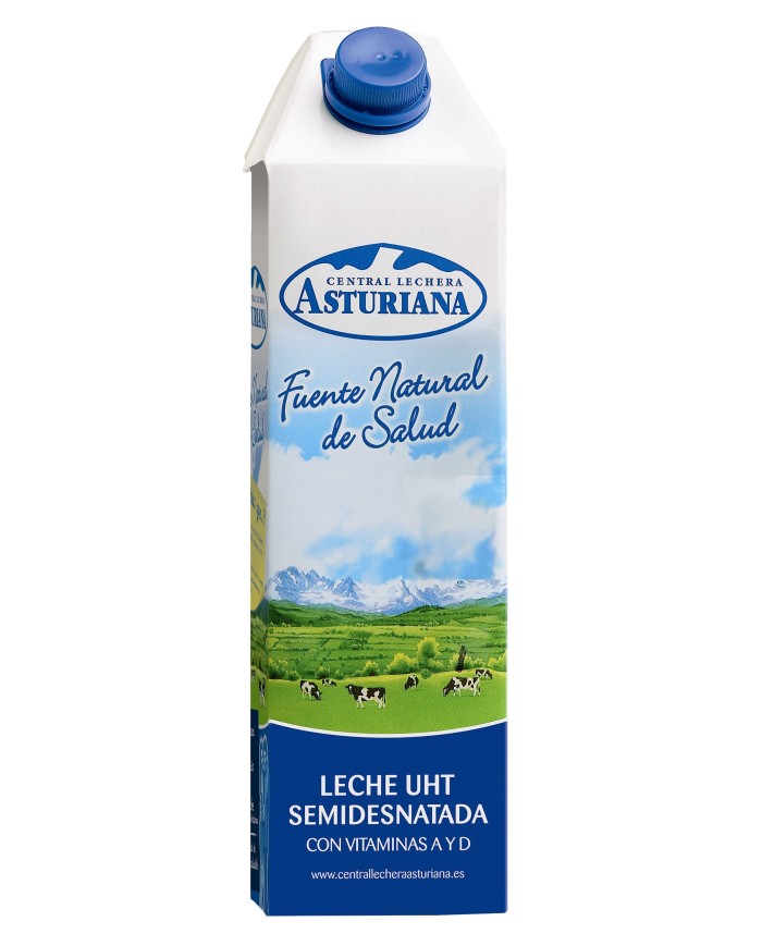 Asturiana Leche Semidesnatada Brik 1 L.
