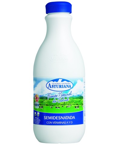 Asturiana Leche Semidesnatada Botella 1,5 L.