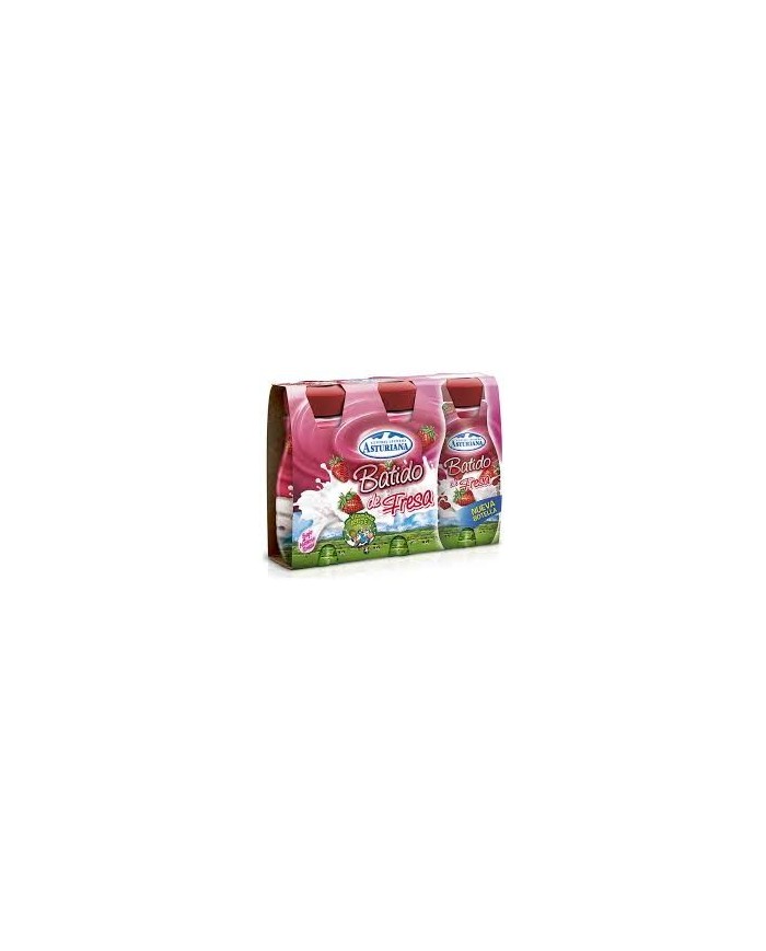 Asturiana Batido de Fresa botellín 200 ml (Pack 3x200 ml) 