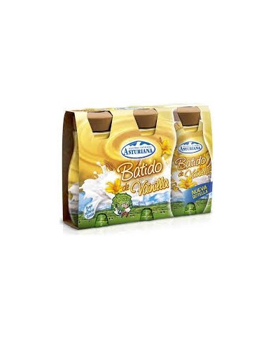 Asturiana Batido de Vainilla botellín 200 ml (Pack 3x200 ml) 
