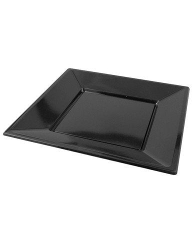Plato cuadrado color negro 230 mm pack 5 ud