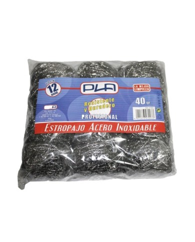 Estropajo Acero Inoxidable 40 g. Pack-12.