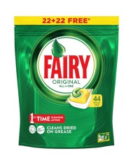 Fairy en pastillas para lavavajillas 22 + 22 dosis.