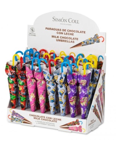 Parasoles Disney-Cars-Spiderman de 15g. estuche de 32 uds.