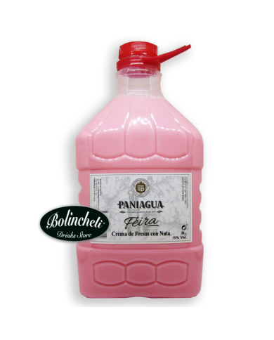 Licor de Crema de Fresas con Nata PANIAGUA garrafa pet 3 L.