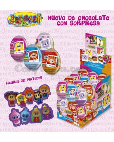Huevos de chocolate Stone Age estuche de 36 unid.