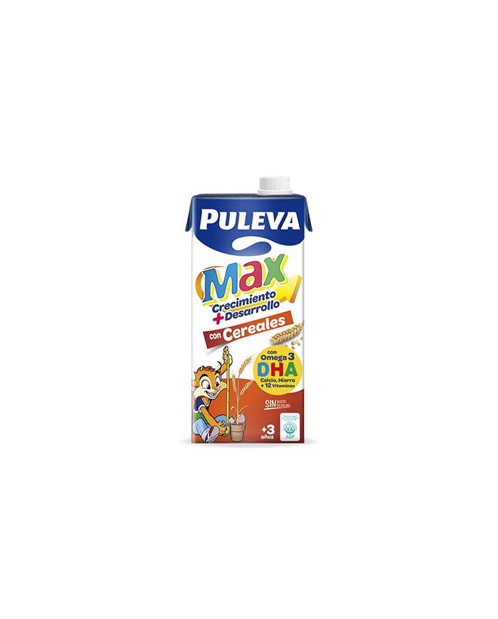 Puleva MAX Leche de Crecimiento y Desarrollo con Cereales, 6 x 1L