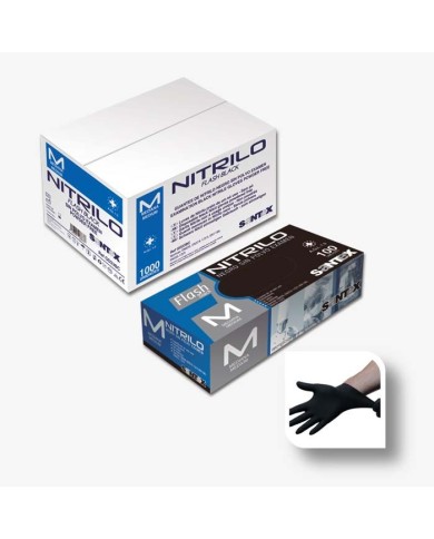 Guantes de Nitrilo talla L/G negros SANTEX E/100