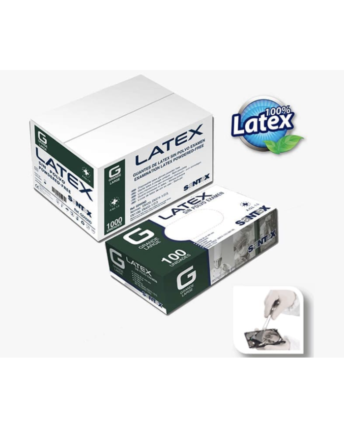 Guantes de Látex SANTEX sin polvo Medianos E/100