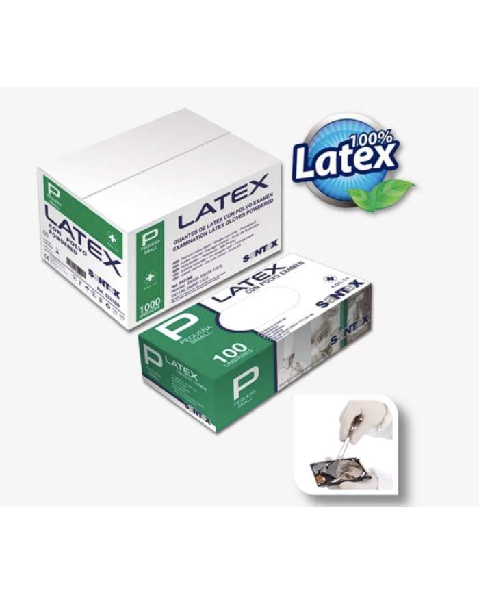 Guantes de Látex SANTEX con polvo talla Grande E/100