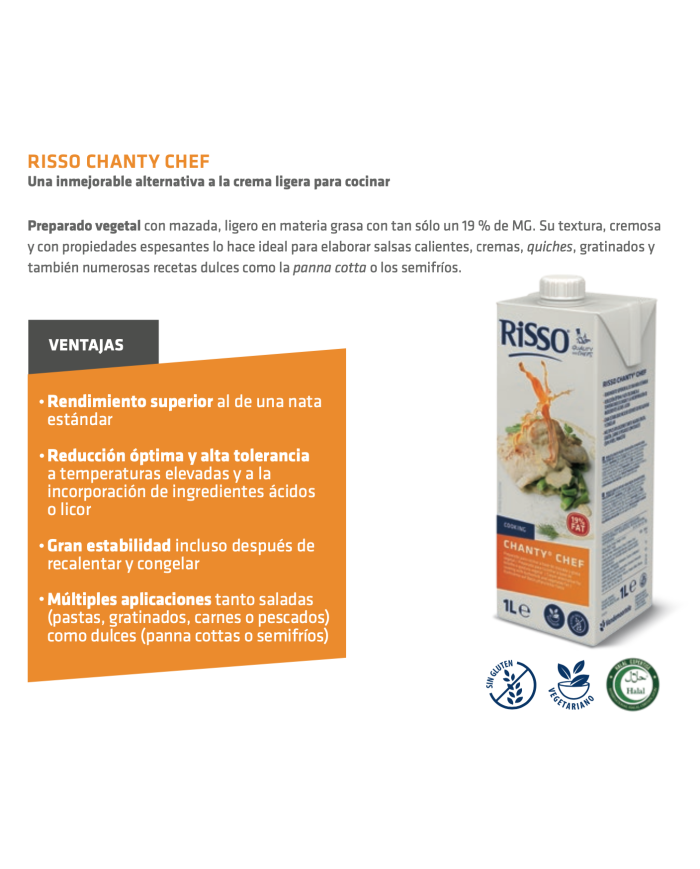 Nata vegetal Risso Chanty Chef 1 litro