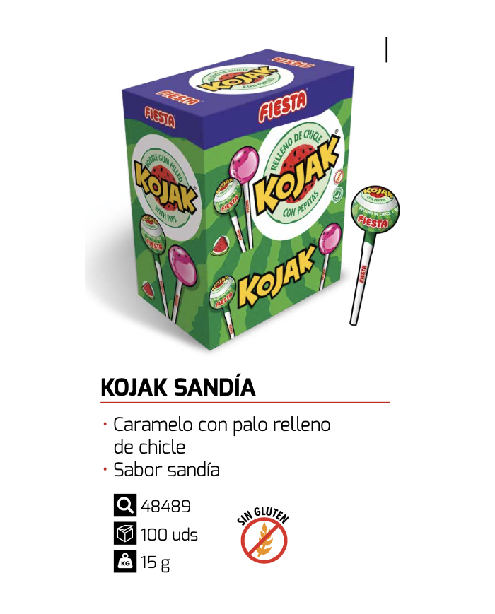 Chupa Chups con chicle Kojak Sandía estuche 100 unidades