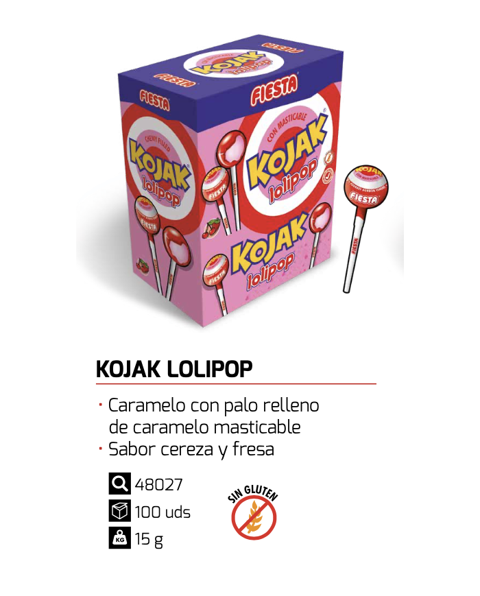 Chupis Kojak Lollipop estuche 100 unidades