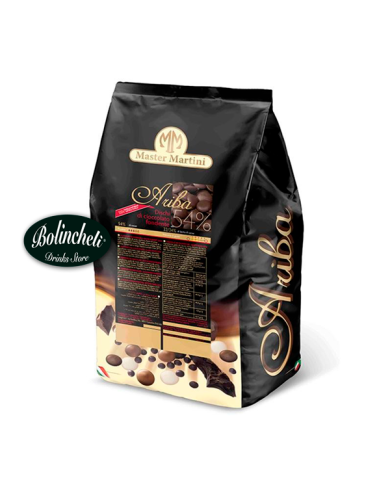 Ariba cobertura de choco negro 54% gotas bolsa 1 kg.