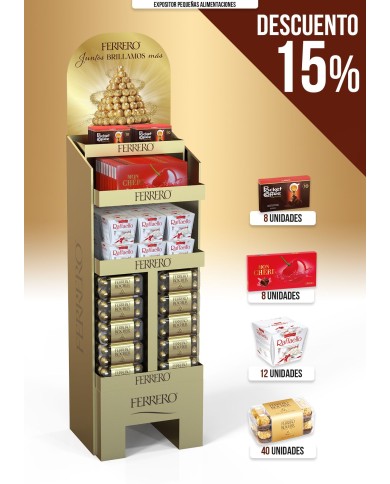 Lote Ferrero Rocher expositor alimentaciones