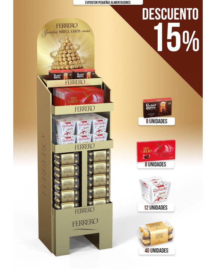 Lote Ferrero Rocher expositor alimentaciones