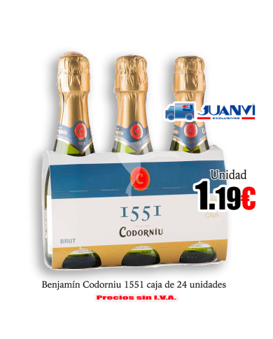 Cava Codorniu Benjamín 1551 pack-3 caja de 8 packs