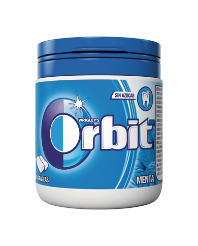 Chicles Orbit Peppermint auténtica menta bote de 60 grageas PACK-6