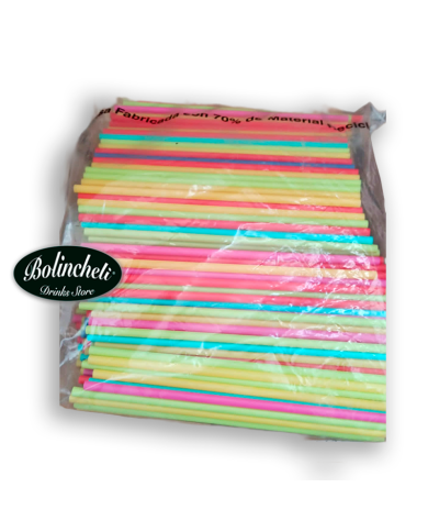 Cañas de colores biodegradables de PLA bolsa de 500 unidades