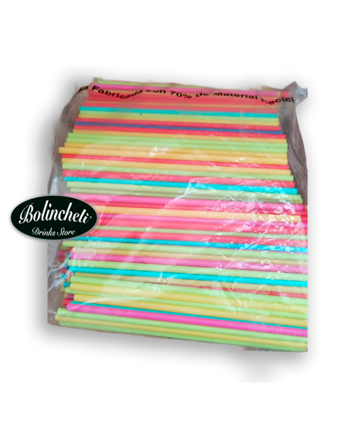 Cañas de colores biodegradables de PLA bolsa de 500 unidades