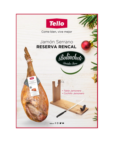 Lote Jamón Reserva Rencal Tello jamonera