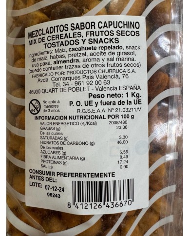 Churruca mezcladitos sabor capuchino bolsa 1 kilo