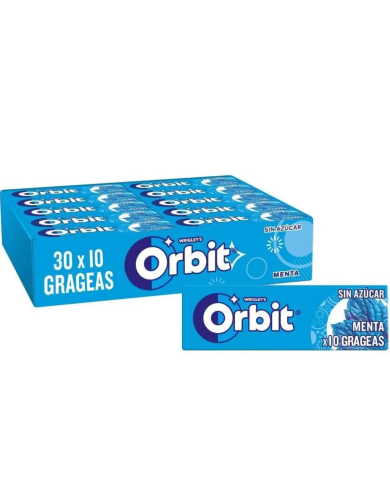 Chicles Orbit Peppermint menta 30 tabletas de 10 grageas