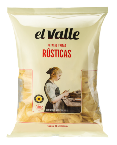 Patatas fritas el Valle rústicas bolsa de 380 gramos caja de 6 bolsas