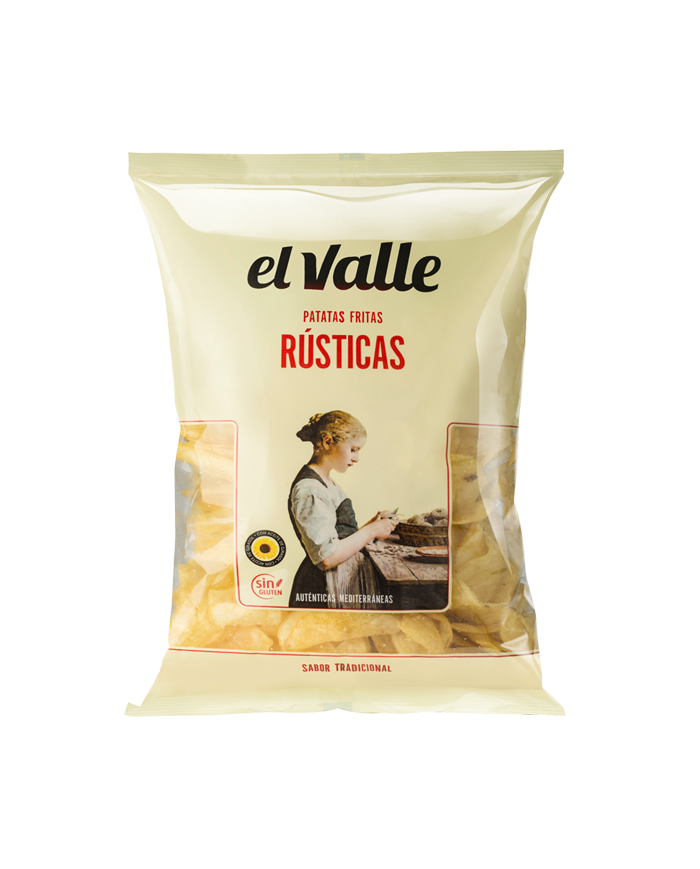 Patatas fritas el Valle rústicas bolsa de 380 gramos caja de 6 bolsas