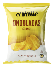 Patatas fritas el Valle onduladas crunch en bolsa de 140 gramos