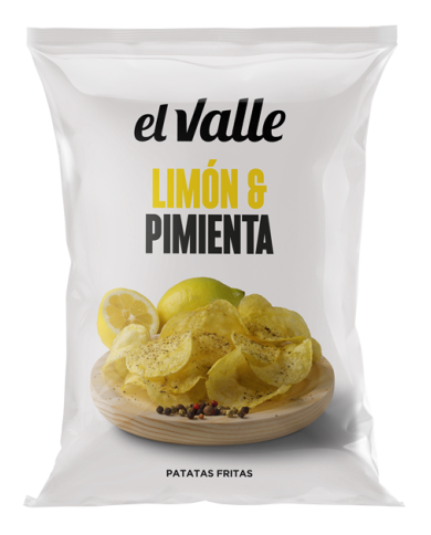 Patatas fritas el Valle Limón y Pimienta 130 gramos caja de 10 bolsas