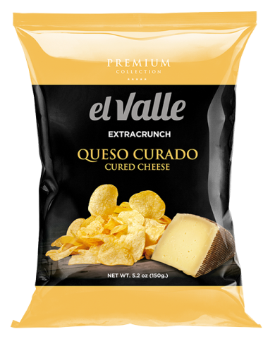 Patatas fritas el Valle sabor queso curado bolsa de 150 gramos caja de 8 bolsas