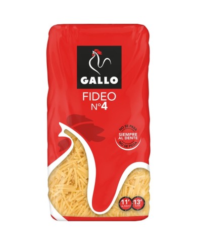 Gallo Fideo Nº4 bolsa 250 gramos caja 24u.