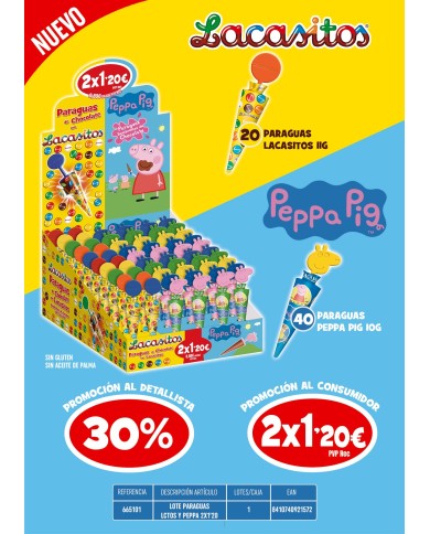 Paraguas de Chocolate Peppa Pig y Lacasitos