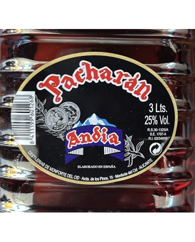 Pacharán Andia garrafa pet 3 L.