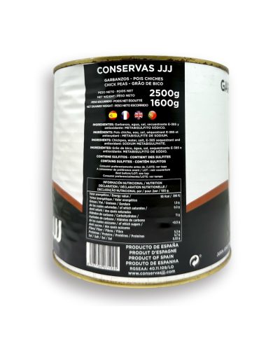 Garbanzos cocidos extra JJJ lata 2500 grs.
