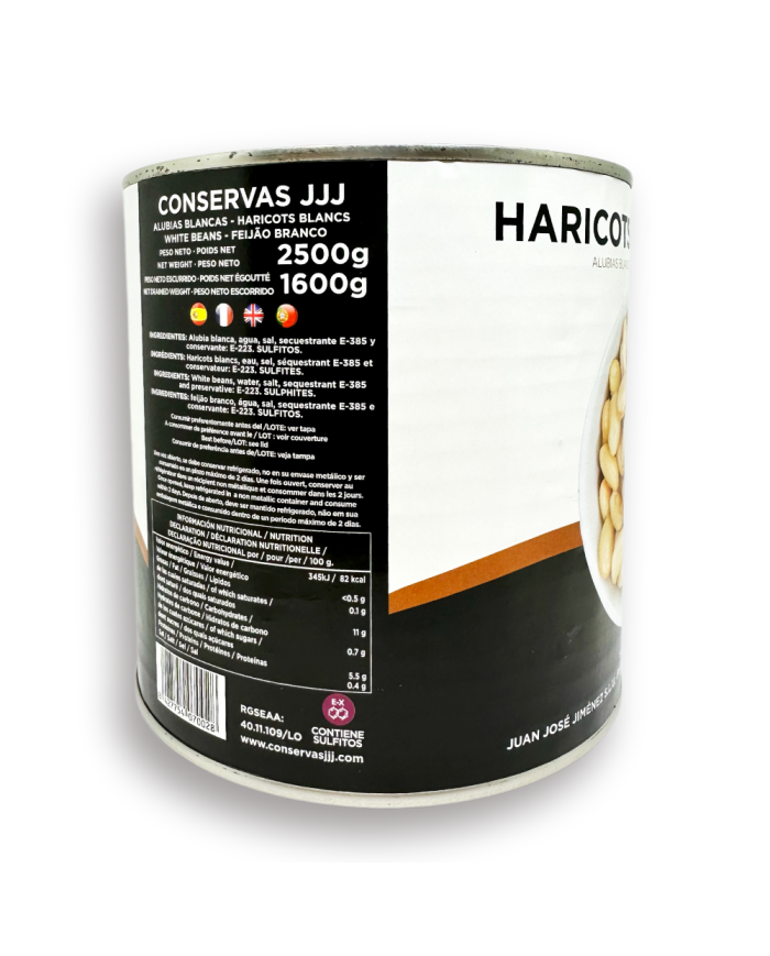 Alubias cocidas extra JJJ lata 2500 grs.