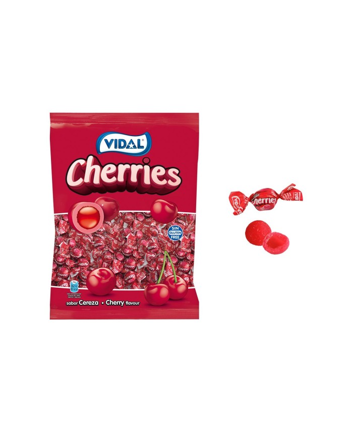 Cherries Vidal caramelos de goma graneados bolsa de 800 grs.