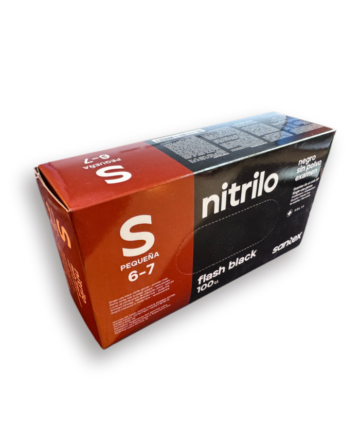 Guantes de Nitrilo SANTEX talla S/P negros Estuche de 100
