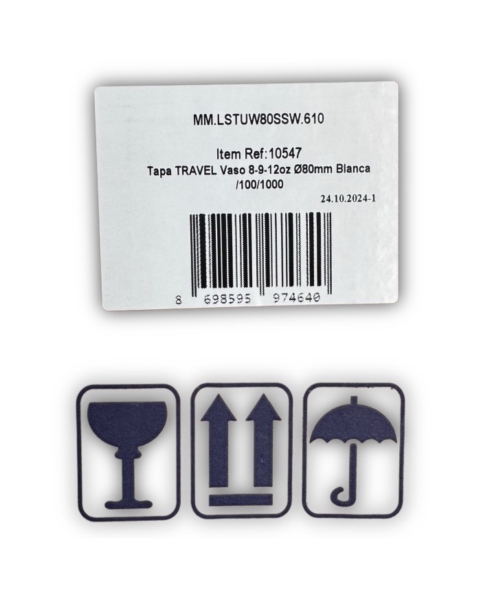 Tapaderas blancas para vaso de café con leche de 8 onzas Pack-100 caja de 1000