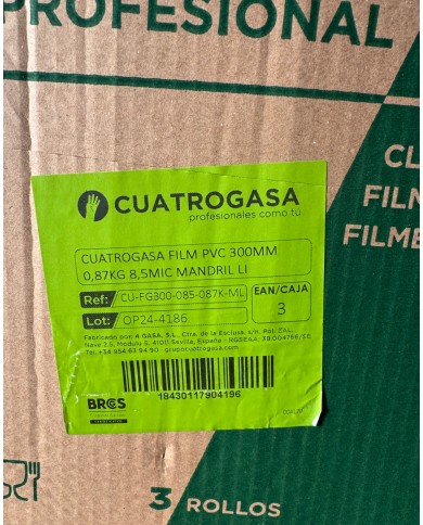 Bobina de film transparente de 300 metros CUATROGASA